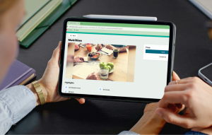 Tablet computer with Nutrition course loaded up